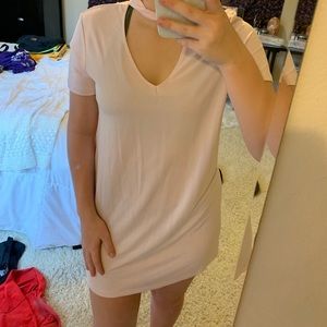 baby pink t-shirt dress